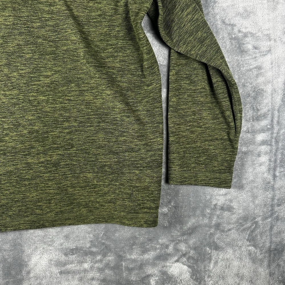 Eddie Bauer Quarter Zip Pullover Men's Large Green Heathered Fleece Jacket - Picture 14 of 16